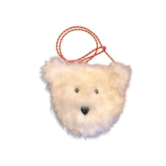 J CREW CREWCUTS White Faux Fur Polar Bear Face Shoulder Bag Purse - NWT - Picture 1 of 4